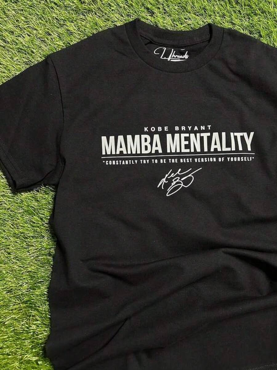 

Graphic-Shirt Cotton Tees Size PlusMamba Mentality Mantra Crew Neck Tshirt ,Y2K,Oversized Shirt Men,Summer Tops 5XL різнокольоровий