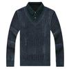 Woodpecker Men's Fleece-Lined Two-Piece Chenille Sweater with Shirt Collar
