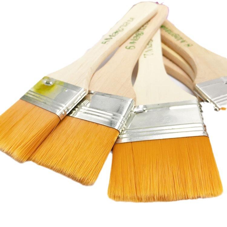 Nylon Bristle Paint Brush: Wooden Handle for Oil & Acrylic Painting