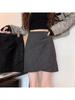 Irregular High-Waist Woolen A-Line Skirt for Plus Size Women - Autumn/Winter Hip-Hugging Short Skirt
