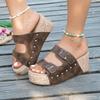 Women Slippers 2025 New Slippers Thick Sole Double Buckle Beach Women Shoes Summer Wedge Platform Sandals Slides Women