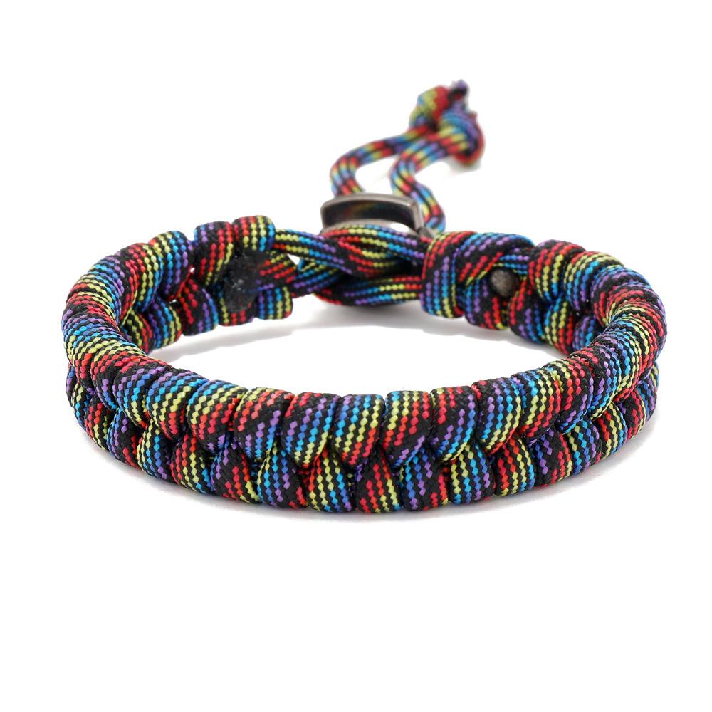 New Fashion 7 Colors Men Paracord Bracelet For Men Handmade Braided Wrap Braslet Outdoor Rescue Survival Braclet Adjustable