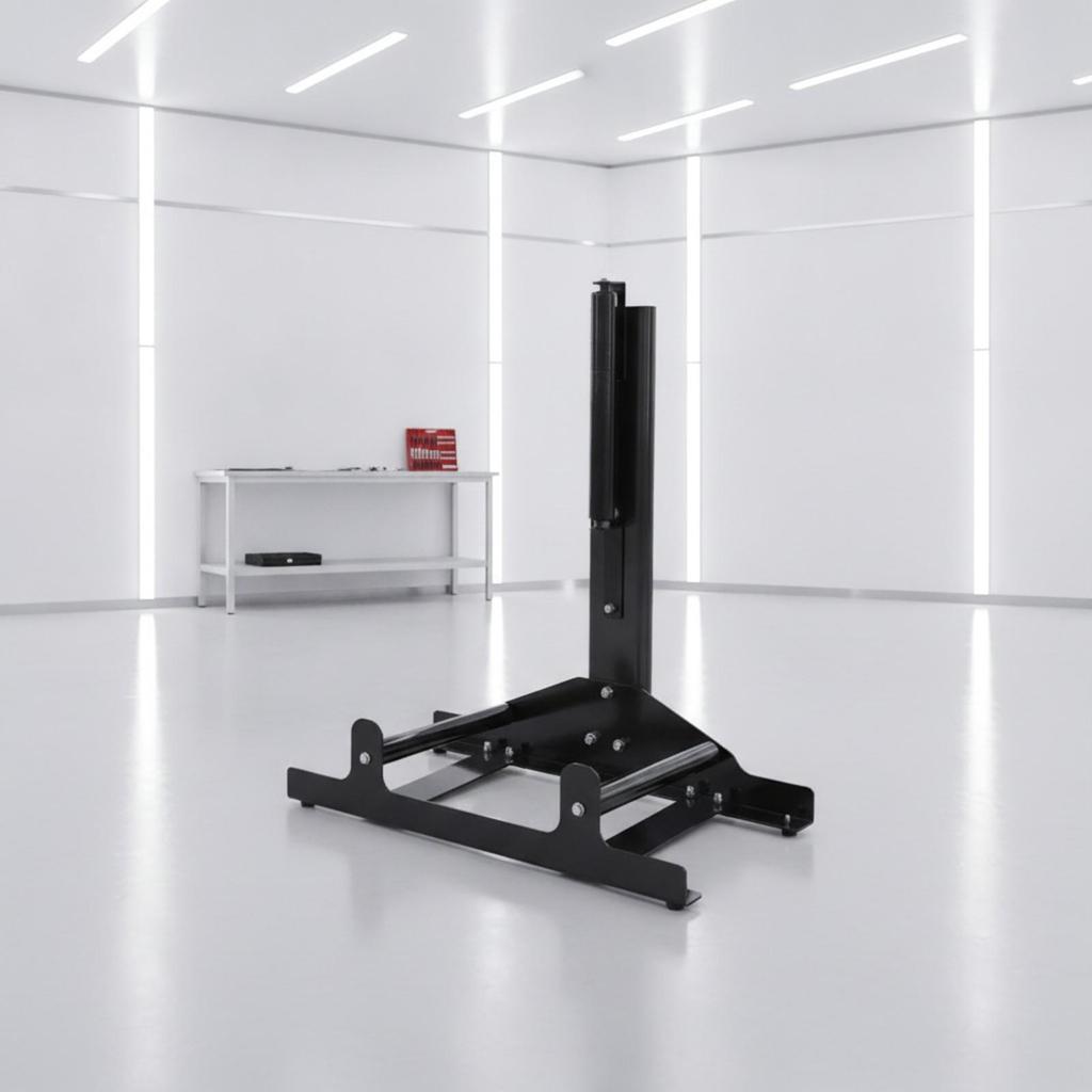 Tire-Cleaning Stand Featuring Rollers Stable
