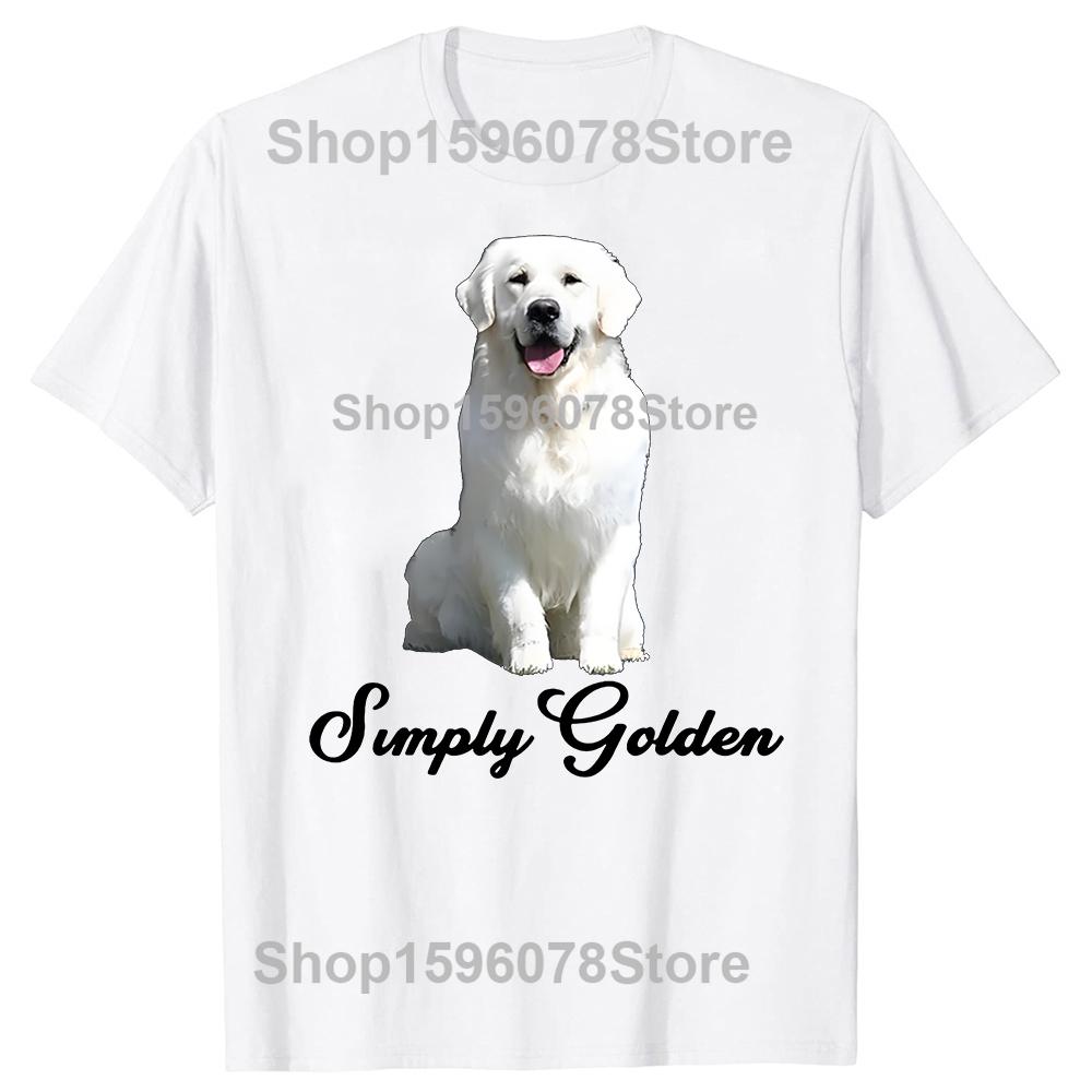 White English Cream Golden Retriever Simply Golden TShirt Casual Fashion Loose Harajuku Streetwear Summer Man Women Tshirt S