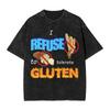 Graphic Printed I Refuse to Tolerate Gluten Meme Washed Shirt Outfit Oversize TShirts Unisex Women Tee