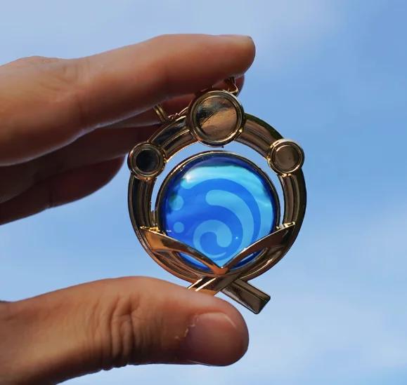 Genshin Impact Court Of Fontaine Vision Furina Weapon Chinese Game Periphery Glass Model Keychain Car Pendants Collectible Toy
