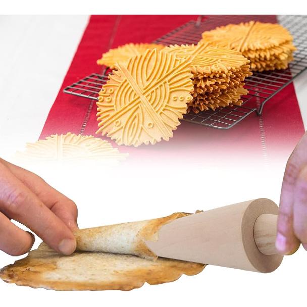 Wood Cone Roller Pizzelle Roller Krumkake Ice Cream Cone Roller Mold Natural Waffle Cone Roller Wooden Mini Waffle Cones Pastry Decorating Baking