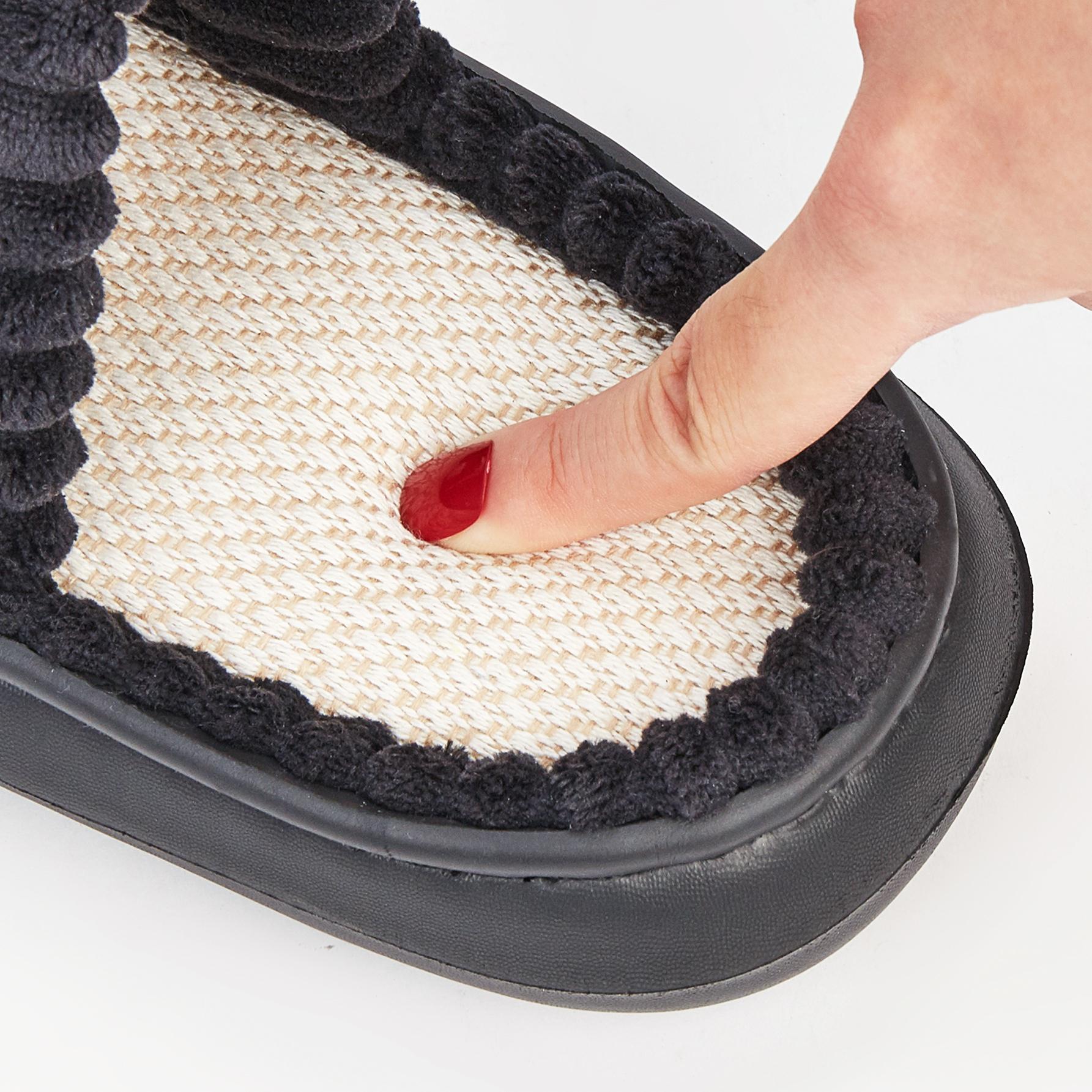 Зимние однотонные льняные тапочки — фото 3