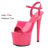 Fashion Shoes for Women 17CM High Heeled Sandals Open Toe Shoes Summer Buckle Strap Platform Party Club Striper Shoes Female Stiletto