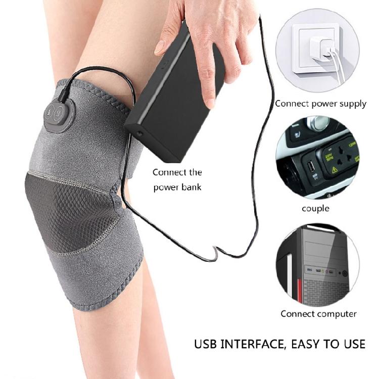 Electric Massage Knee Pad Heated Knee Massager with Heat 3 Heating Levels USB Knee Heating Pads for Elders