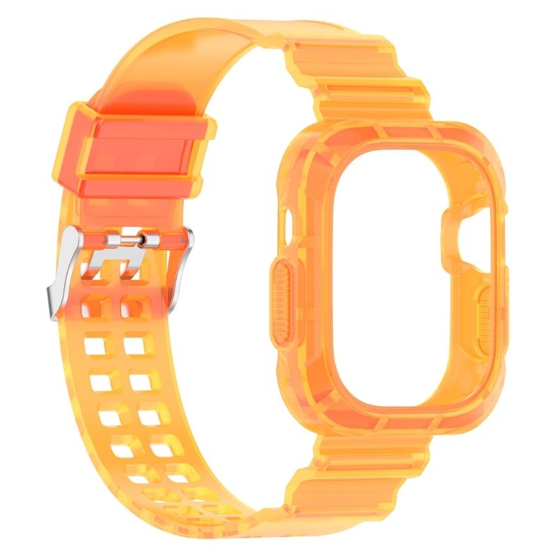 Soft Silicone Watchband Adjustable Watch Band Strap Repalcement for iOS Watch Ultra 49mm Smartwatch Comfortable