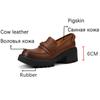 New Fashion  Genuine Leather Women Shoes Casual Slip -On Loafers Comfortable Soft Platform Shoes Square Toe Heels Shoes Woman