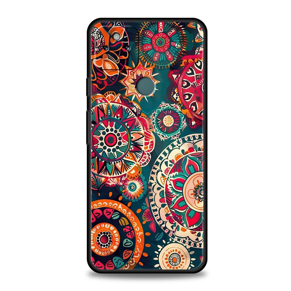 

Чехол-бампер с индийским узором мандала для Google Pixel 10 9 8 7 6 9A 8A 7A 6A Pro, противоударный, из мягкого ТПУ, 9 Pro XL, чехол-сумка Pixel 10
