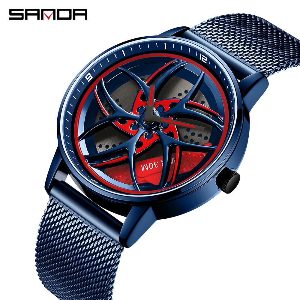 Sanda Meilleure Vente 1088 Montre pour Adolescent: Personnalisé, Cadran Rotatif 3D, Tendance, Quartz Étanche.