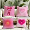 Lucky Angel Numbers Christian Women Cushion Cover Silky Short Plush Invisible Zipper Dustproof Sofa Pillow Case for Home Decor