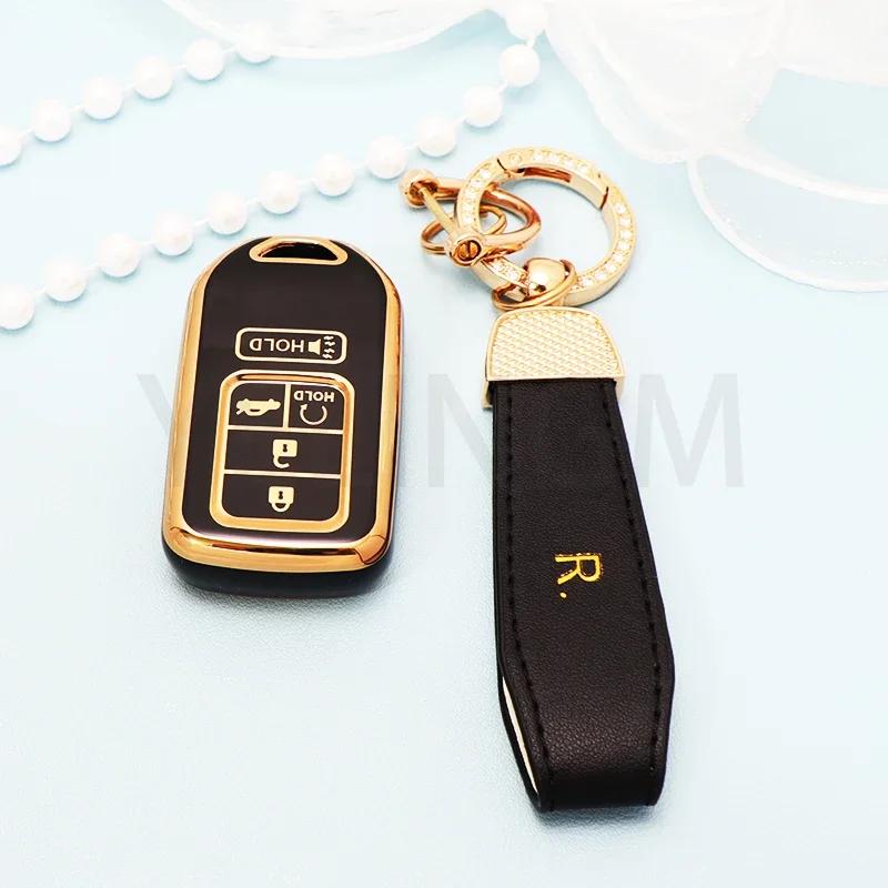 5 Buttons Tpu Key Fob Cover For Honda Accord Civic Cr-V Insight Passport Pilot Smart Remote Keyless