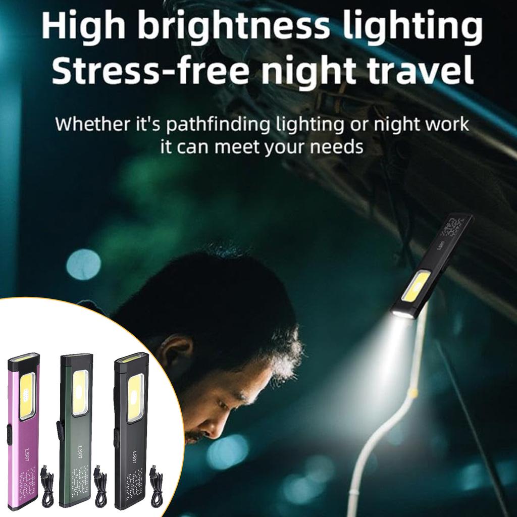 COB LED Flashlight Portable Mini Torch Light Pocket Lantern Flood Work Light With Magnetic & Clip Camping Emergency Flashlight