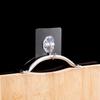 10pcs Transparent Stainless Steel Self-Adhesive Hooks Bathroom Towel Clothes Storage Sticker Hook Key Hangers Storage Holder