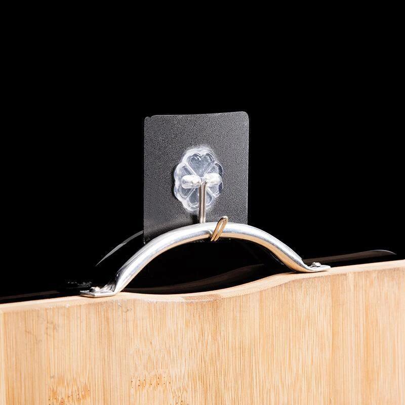 10pcs Transparent Stainless Steel Self-Adhesive Hooks Bathroom Towel Clothes Storage Sticker Hook Key Hangers Storage Holder