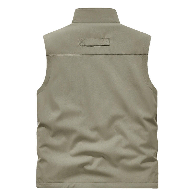 Men Winter Fleece Warm Vest Outdoor Windproof Waistcoat Stand Collar Double-Sided Vest Male