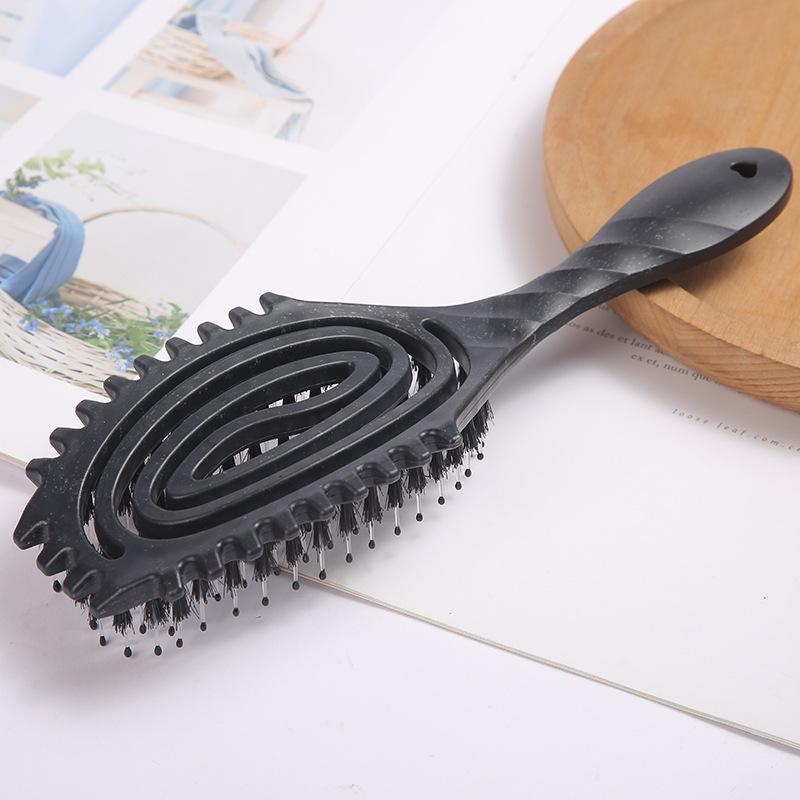 Cross-Border Bounce Large Wave Styling Comb - Fluffy, High Skull Top, Hollowed Rib Massage Brush