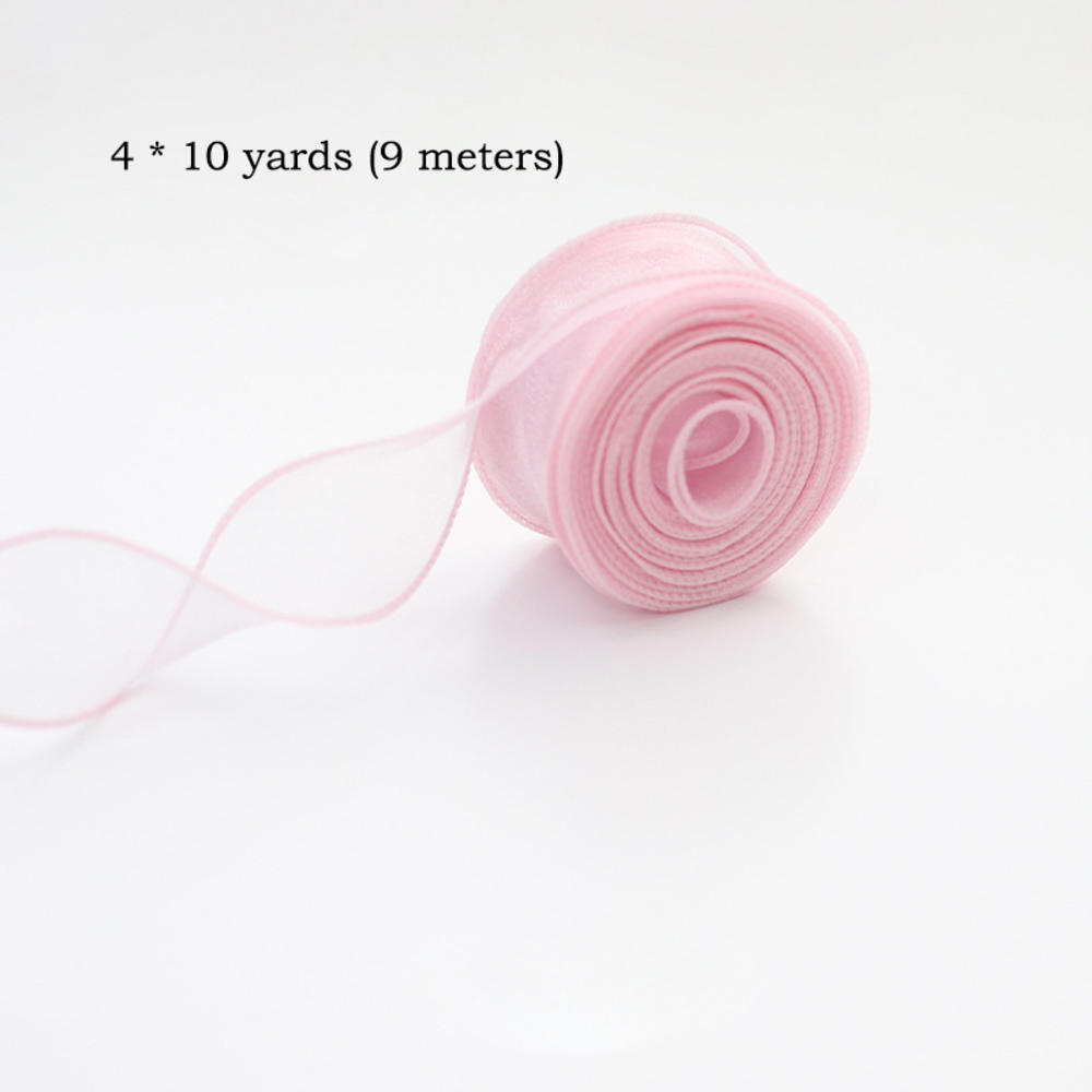 40mm 10Yards/Roll Fishtail Organza Ribbon For DIY Cake Gift Wrapping Decoration Wedding Party Bow Bouquet Wreath Sewing Supplies