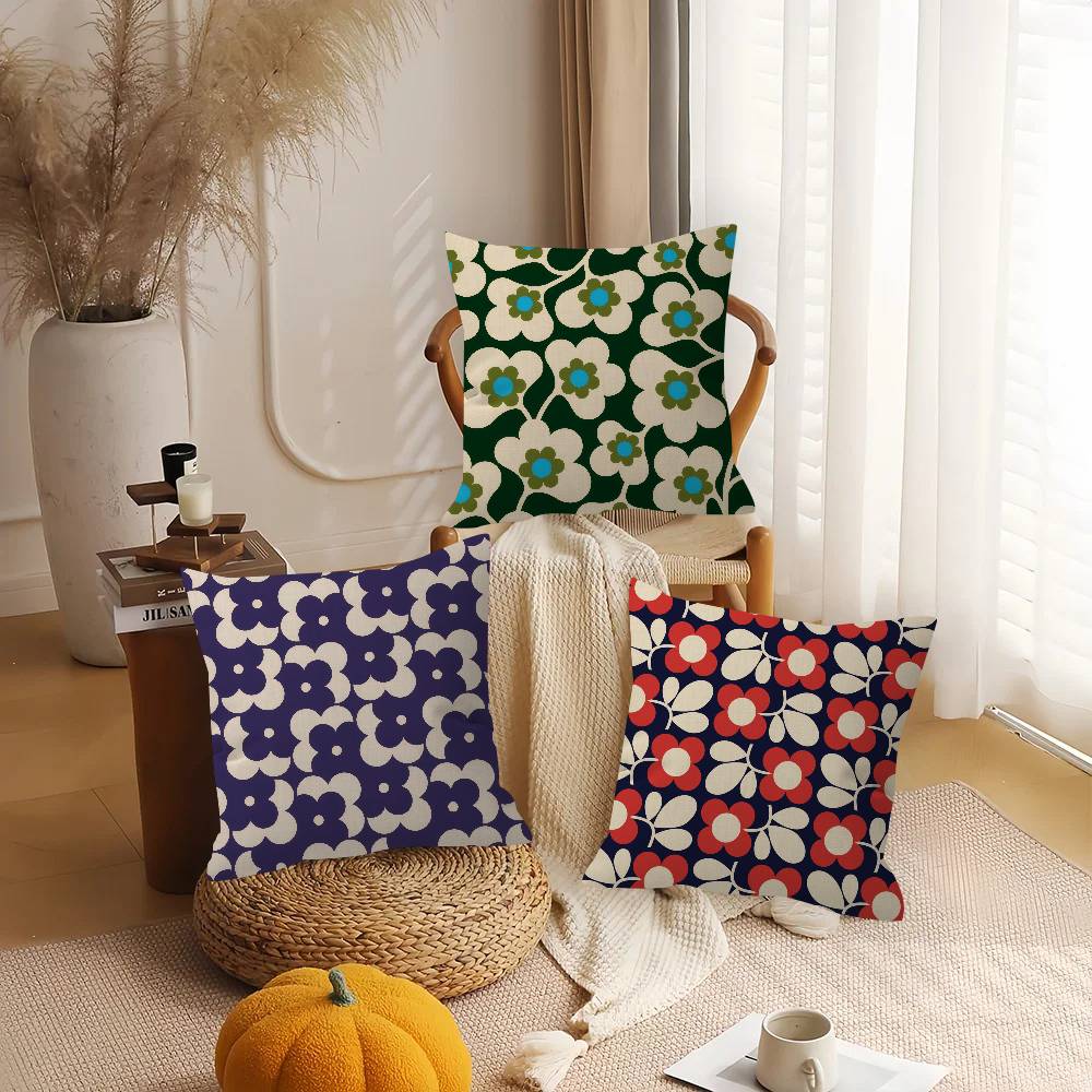 Flower Pillowcase Toon Gift Cushion Cover Bedroom Home Sofa Chair Seat Decor Pillow Case Logo O-Orla Kiely