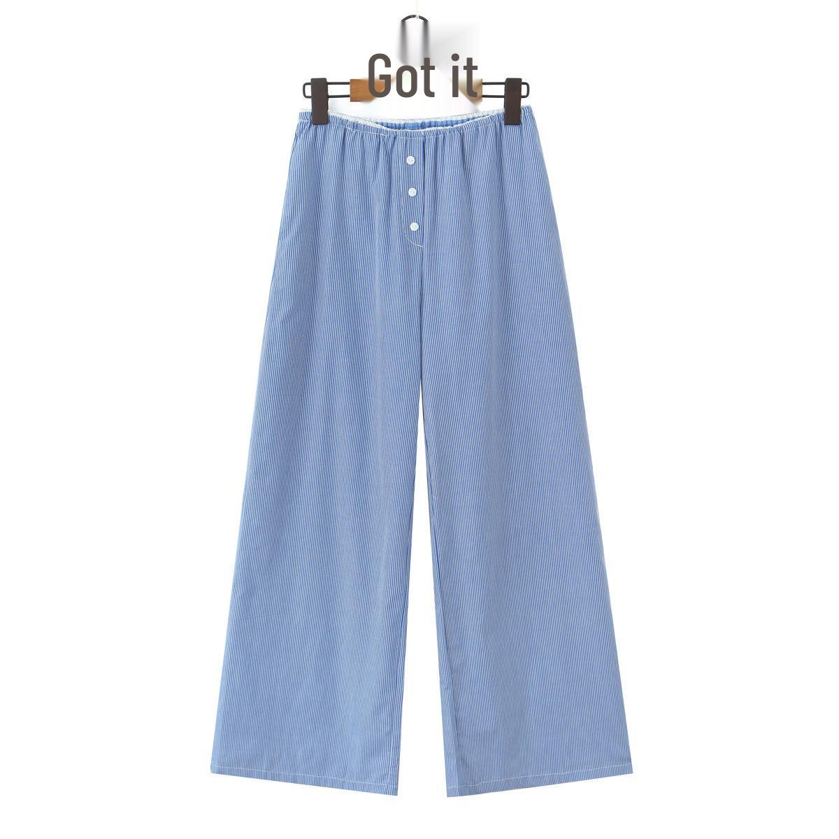 Women s Retro Lace Patchwork Wide-Leg High Waist Pants Small