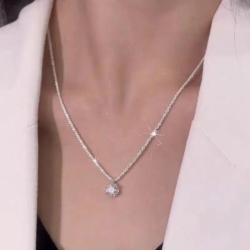 Crystal Shine Necklace for Women Wedding Jewelry Minimalism Girls Neck Chokers