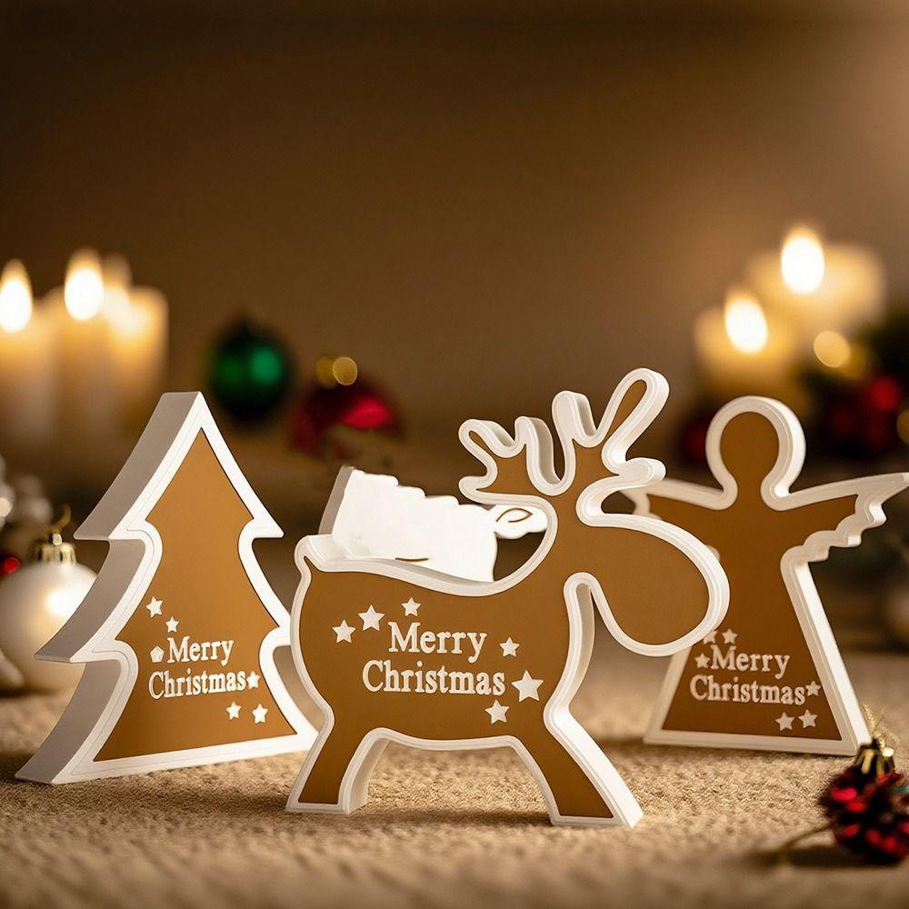 Christmas Series Resin Shadow Box Mold Elk Snowflake Pattern UV Epoxy Silicone Hollow Lamp Mold Santa Claus DIY Crafts