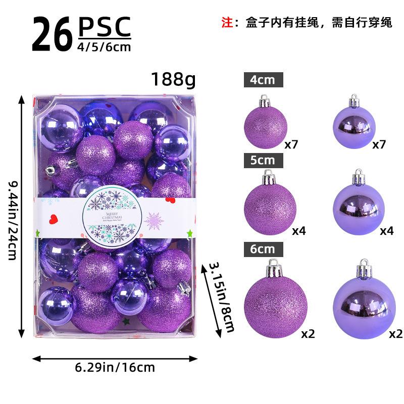 

Прямоугольный коробочный цветной шар 4/5/6 см, набор рождественских шаров, декоративный шар для рождественской елки для торгового центра