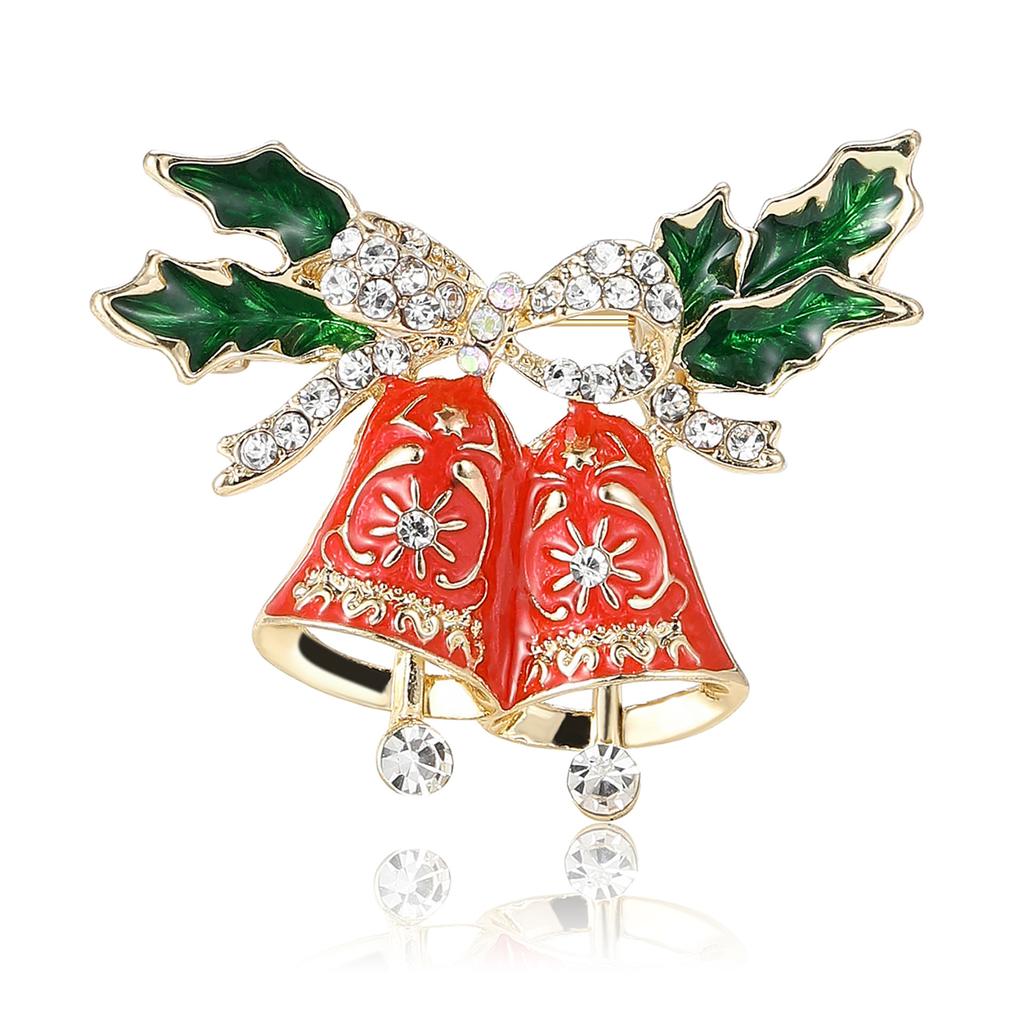 Exquisite alloy enamel Christmas bell brooch atmosphere creative men's and women's suit coat chest flower