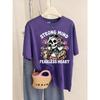 T-shirts femme imprimé têtes de mort fleuries, respirants et doux, col rond, style streetwear