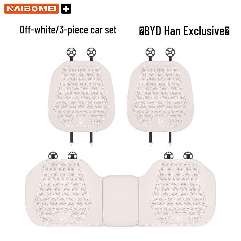 BYD Han EV Leather Seat Cushion & Cover Set for Front & Rear Seats - Perforated, 3-Piece Set