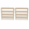 VidaXL Shoe Rack with 4 Shelves 2 Pcs Solid Fir Wood