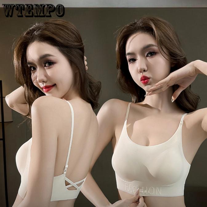 

Summer Thin Bra Women s Fixed Cup Vest Invisible Bra Seamless Bra XL бежевий