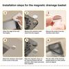 Magnetic Corner Sink Basket Triangular Kitchen Sink Strainer Easy Cleaning Drain Catcher for Food Scraps