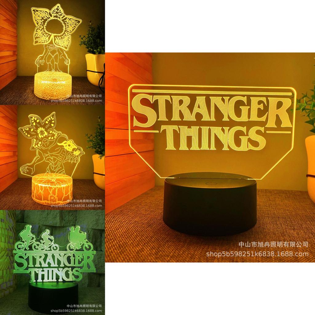 Stranger Things 3d Led Night Light With 16 Color Remote For Kids Bedroom Decor
