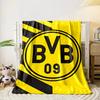 Yellow Background with Black "BVB 09" Circle and Diagonal Black Stripes. for All Seasons Blanket Lunch Break Throw Gift