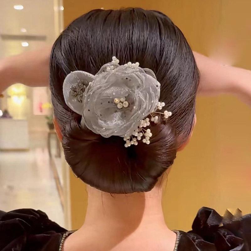Camellia Black Butterfly Hair Bun Maker - Versatile Douyin-Style Twist Clip for Women