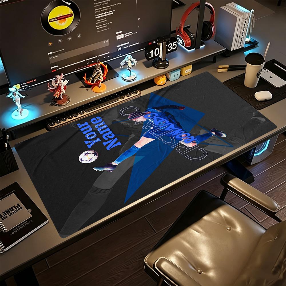 Cristiano Ronaldo (82) Customize Text Mouse Pad Keyboard Pad Computer Desk Keyboard Mat Non-Slip Rubber Base