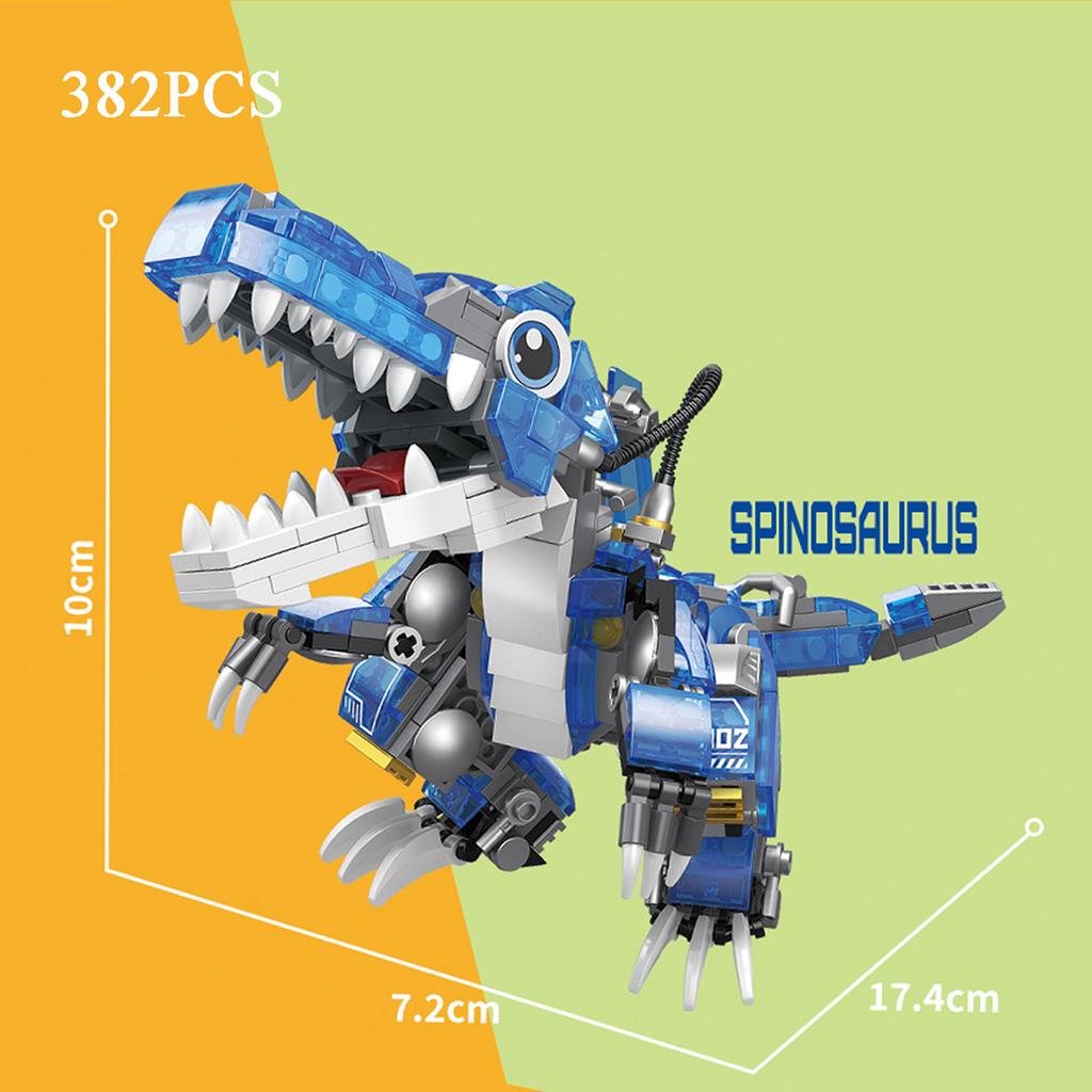 Luminous Dinosaur Building Blocks Tyrannosaurus Rex Triceratops Spinosaurus Velociraptor Model Kids Toy Halloween Christmas Gift