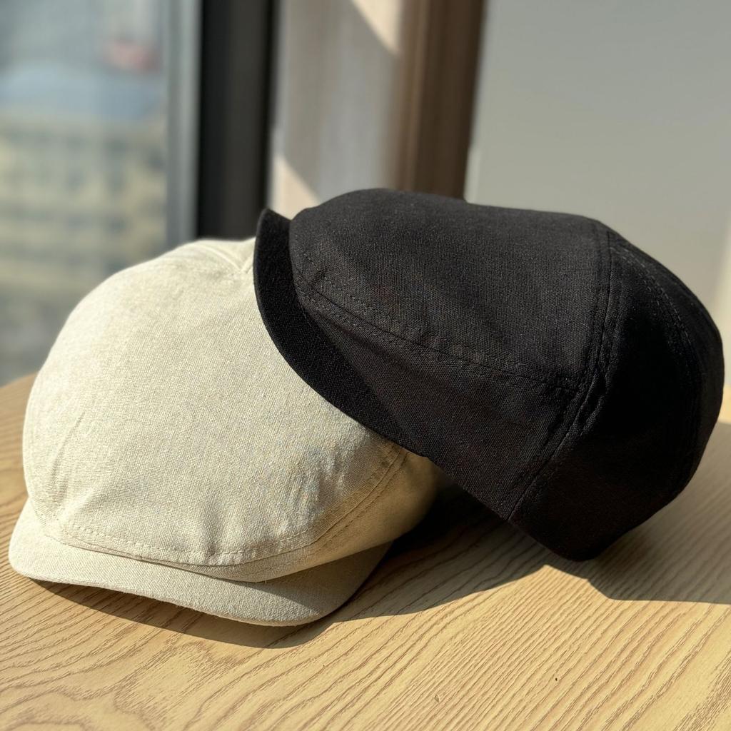 Neue einfache japanische Forward-Kappe für Damen, vielseitiges Vintage-Barett, das das Gesicht kleiner erscheinen lässt, nach hinten getragen, künstlerischer Hut für große