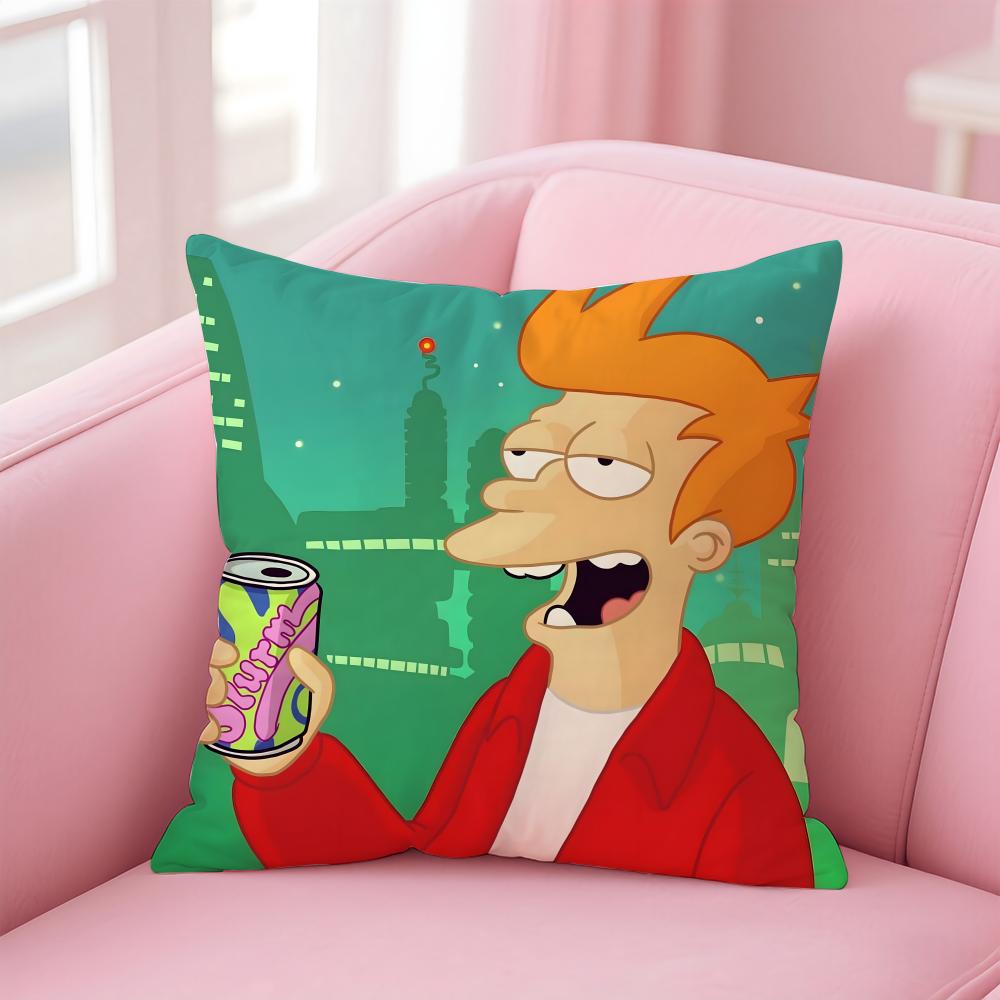Anime F-Futurama Cushion Cover Home & Car Multi-Scene Pillow Cover - Reversible, Soft & Durable for Daily Use