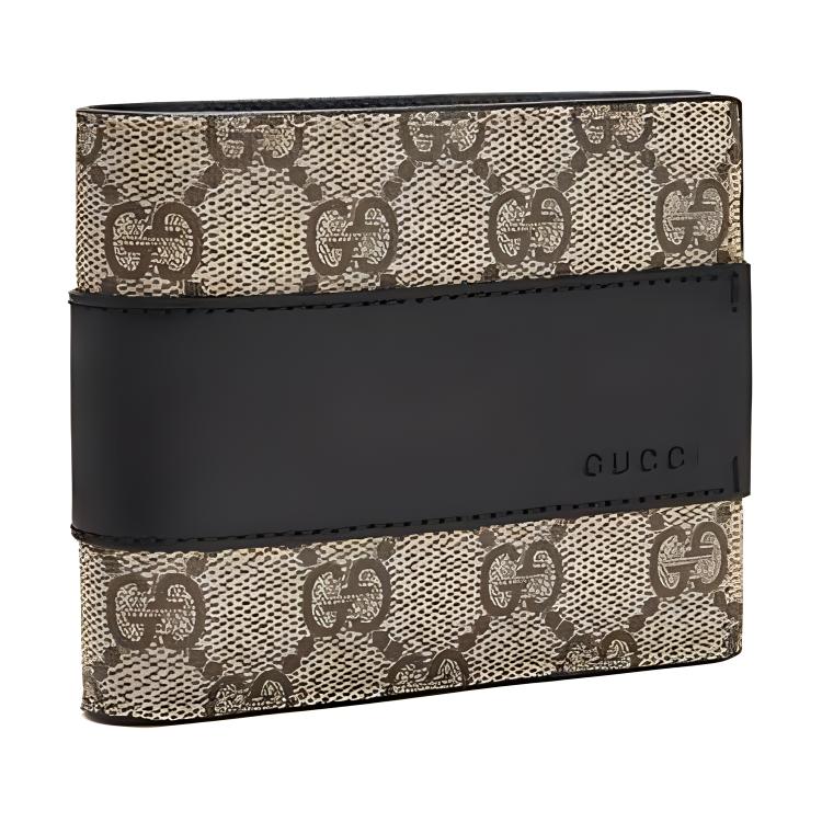 Gucci Vintage Logo Short Double Fold Wallet Men Wallets Ebony Black 451240-KGDHN-9769