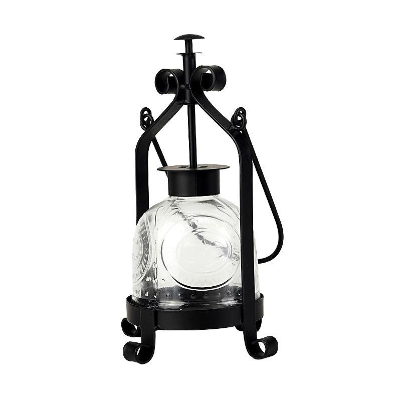 

Romantic Candlelight Dinner Portable Candle Lamp Holder Retro Old Wrought Iron Oil Lamp European Courtyard Decoration 1pc