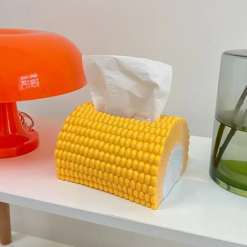 Personalized Corn Tissue Box,High-value Living Room Home Pumping Carton, Desktop Decoration Ornament,Creative Car Storage Boxes
