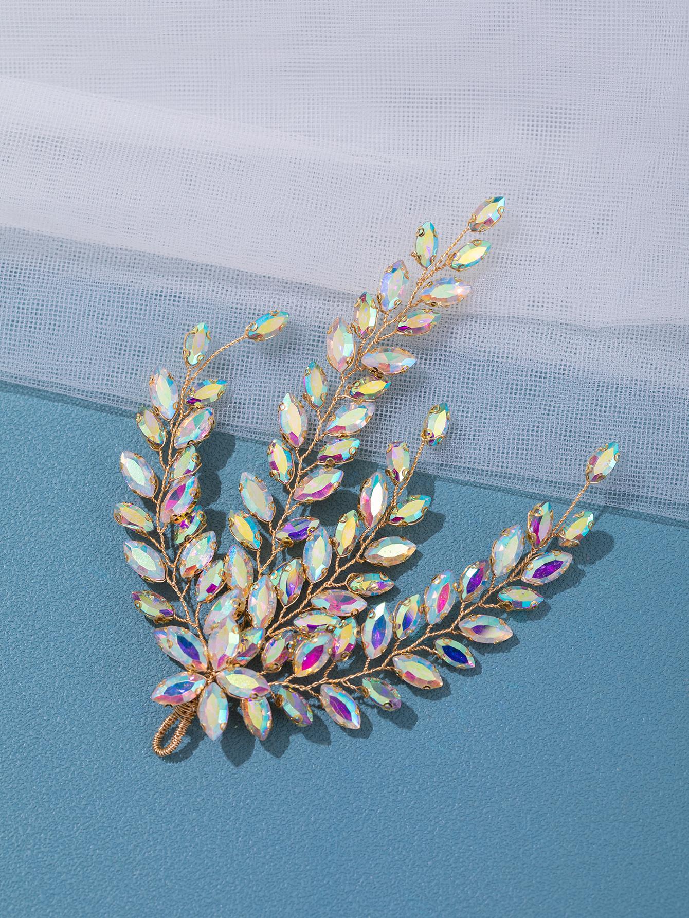 

Модная диадема с листьями и цирконами, свадебное украшение для головы, аксессуары для женщин, роскошная хрустальная заколка для волос для девочек, свадебная бижутерия