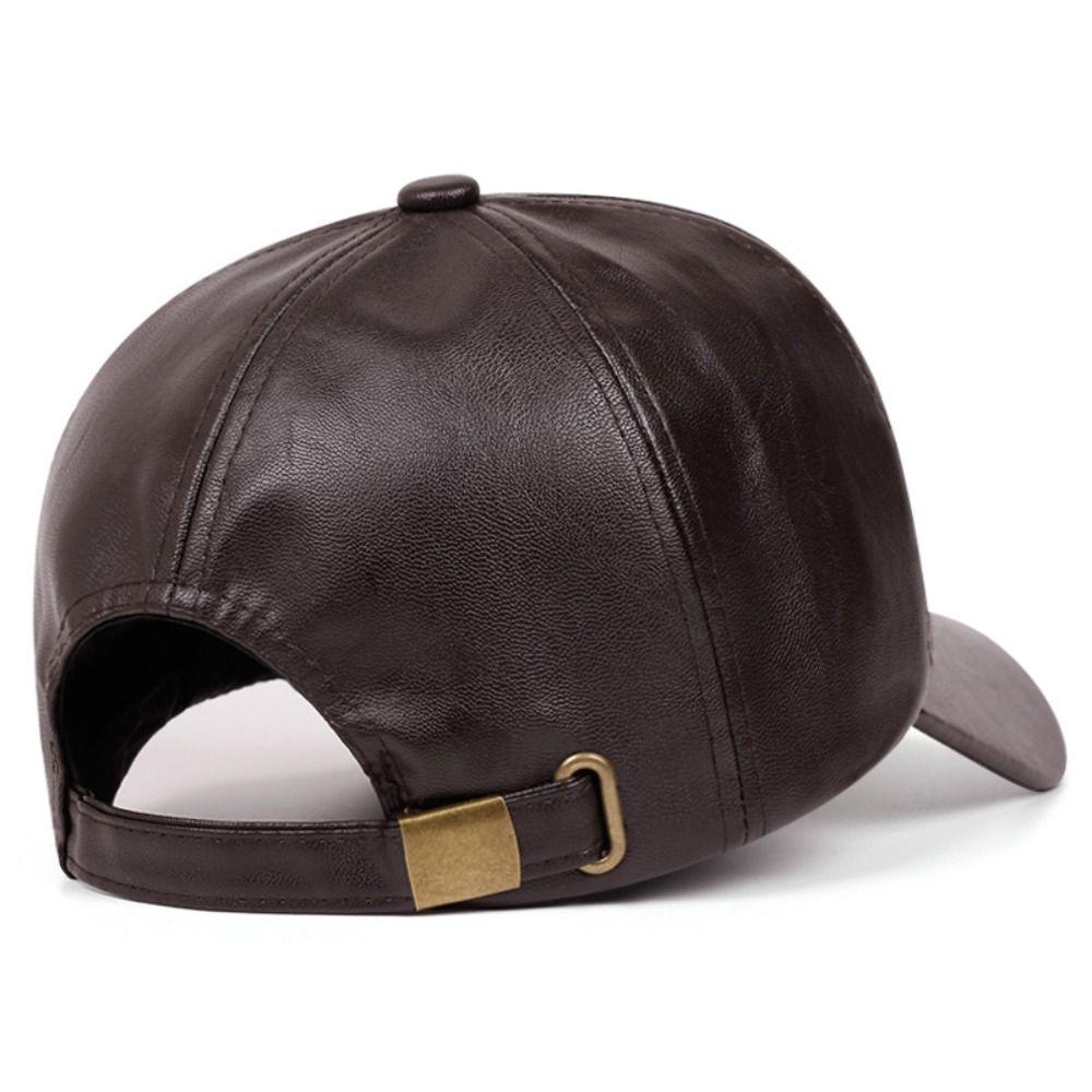 Adjustable Men Vintage Hat Casual Wear Sun Protection Hat Leather Baseball Cap Climbing Cycling
