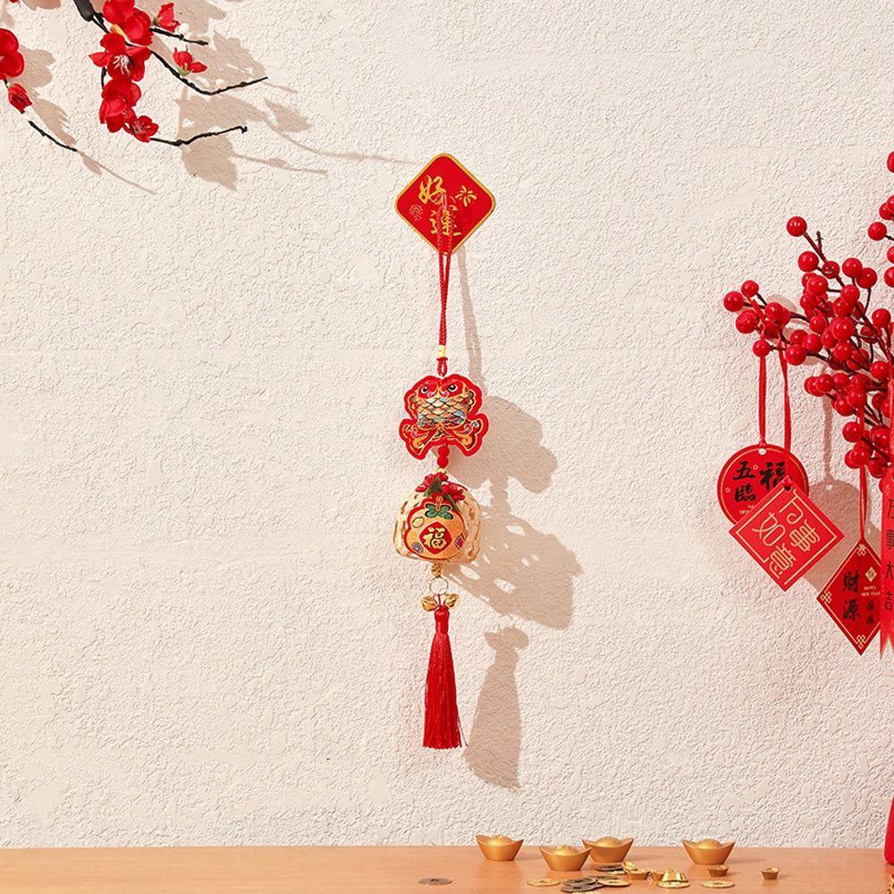 Traditional Spring Festival Decoration Pendant Reusable New Year Ornaments Red Lantern String  Door